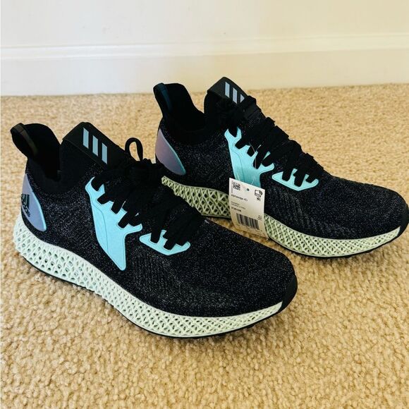 NWT Adidas Alphaedge 4D “Goodbye Gravity”Black Blue Green Sneakers Men\'s Sz 9 US main image 3